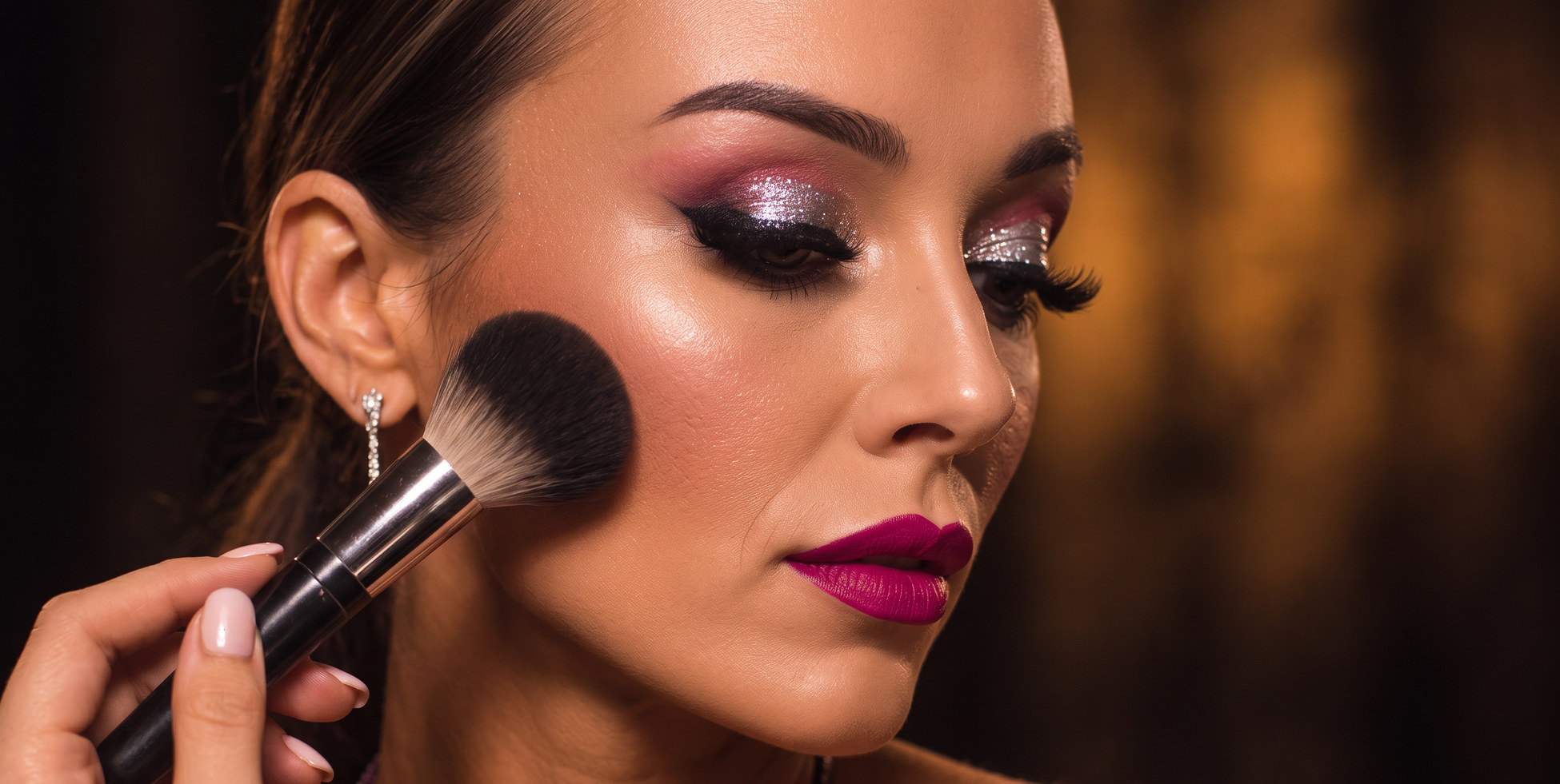 Professionelles Stage Make-up mit Pinsel