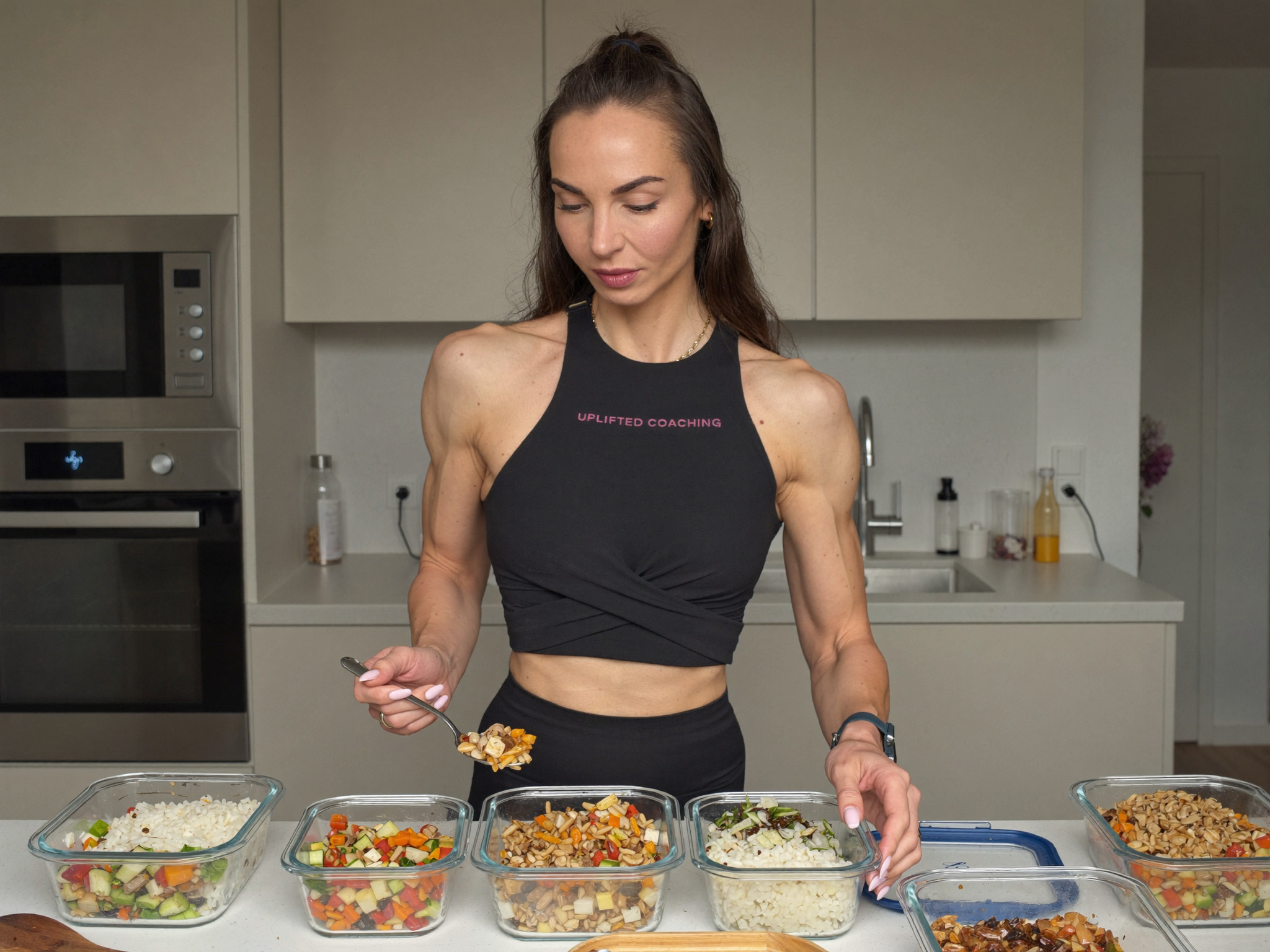 Vorbereitung einer proteinreichen Mahlzeit für die Wettkampfvorbereitung
